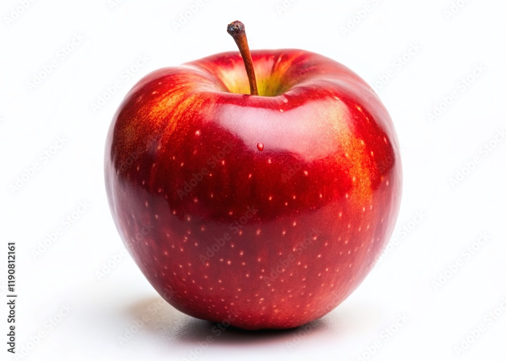 Juicy Red Apple Isolated on White Background - Fresh Fruit Stock Photo Juicy Red Apple Isolated on White Background - Fresh Fruit Stock Photo