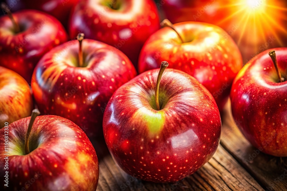 Juicy Red Apples Top View: Aromatic Fruit Background Texture Stock Photo Juicy Red Apples Top View: Aromatic Fruit Background Texture Stock Photo