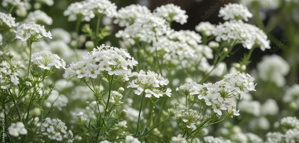 Delicate white blooms of gypsophila in soft focus, showcasing intricate details, white flowers, botanical details, gypsophila Delicate white blooms of gypsophila in soft focus, showcasing intricate details, white flowers, botanical details, gypsophila