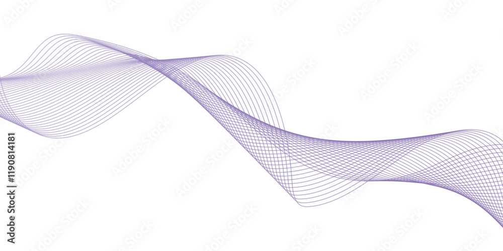 Fototapeta premium Abstract vector banner with purple waves. Vector illustration.