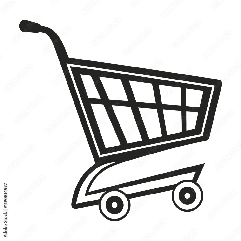 Simple Black and White Shopping Cart Icon Simple Black and White Shopping Cart Icon