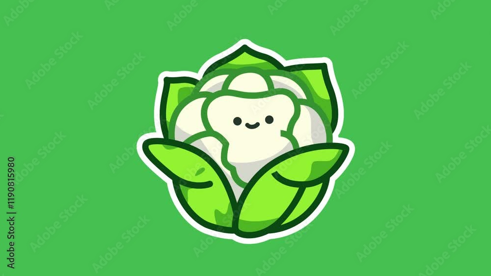 Cute Cabbage Animation with Smiling Face in 4K for Videos and Designs Cute Cabbage Animation with Smiling Face in 4K for Videos and Designs