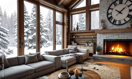 Luxurious Winter Cabin with Scenic Forest View