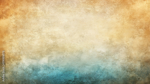 abstract vintage textured background gradient transitioning from beige and tan to teal and aqua with grunge ombre pattern and distressed sea concrete texture