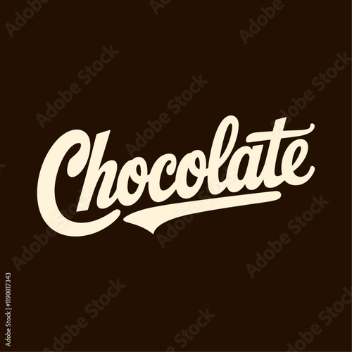 Delicious and Elegant Chocolate Typography with Stylish Stroke Text and Creative Calligraphy Design for Sweet Treats and Confectionery Branding