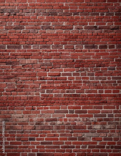 Detail shot of a brick wall with varying shades of red, varied , lightened, shaded