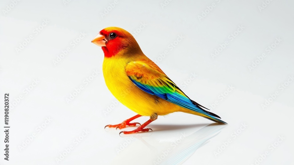 Fototapeta premium Vibrant Goldfinch Isolated on White Background. Generative AI