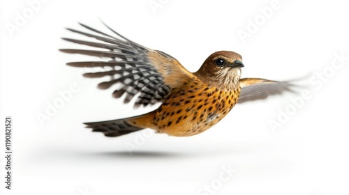 Nightjar Bird on White Background. Generative AI photo