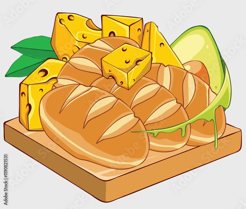 Chicken Cheese Illustration