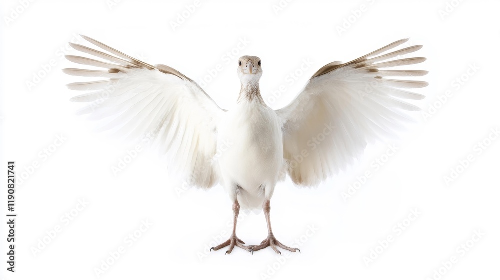 Obraz premium Elegant Secretary Bird on White Background. Generative AI