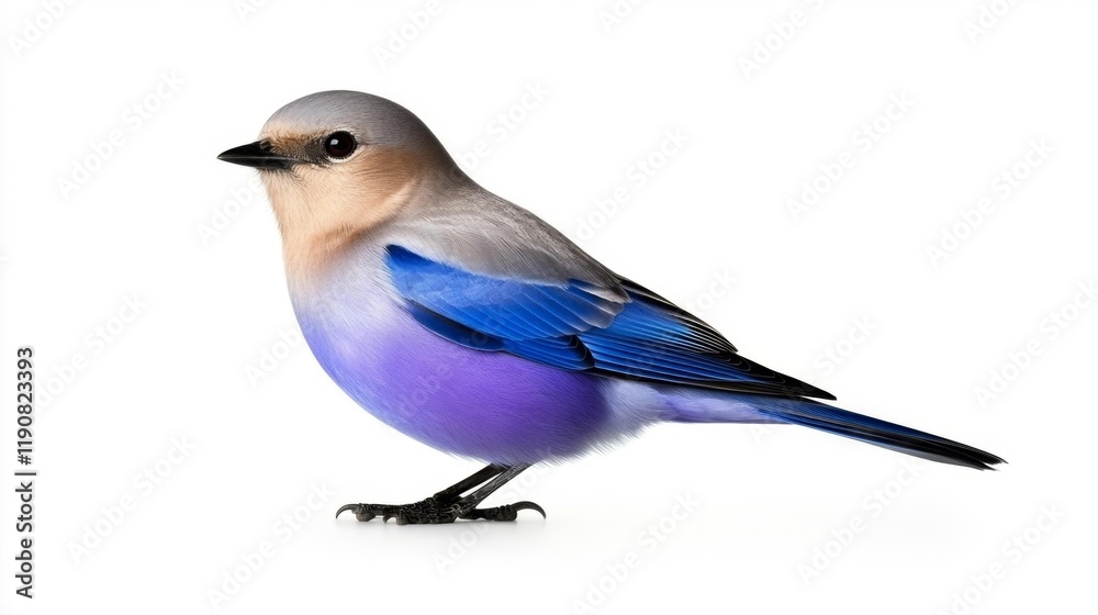 Obraz premium Vibrant mountain bluebird isolated on white. Generative AI