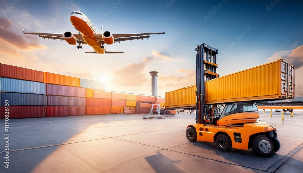 custom made wallpaper toronto digitalGenerated image Air cargo freighter Logistics import export goods of freight global, Process of handling