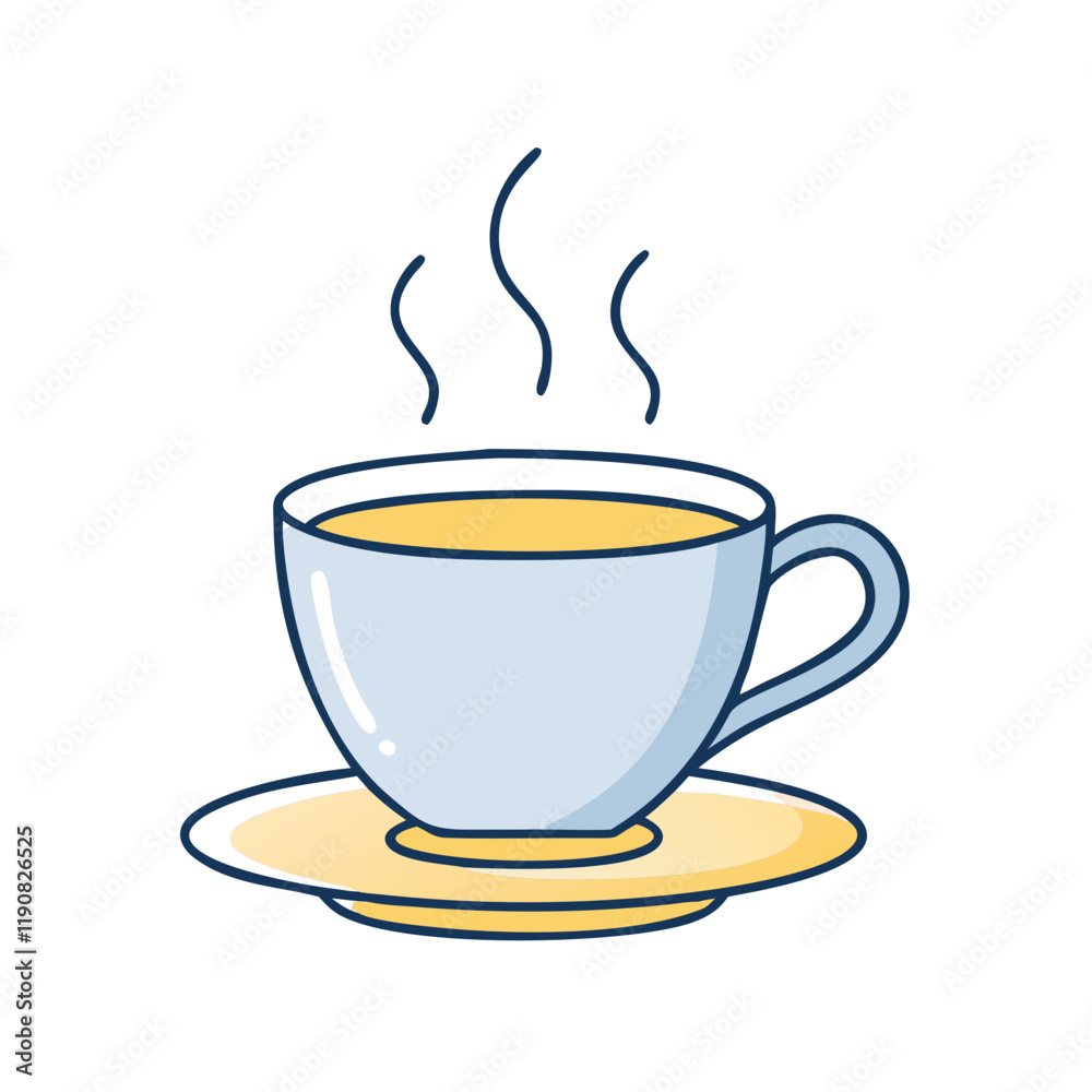 Obraz premium cup of tea or coffee vector icon, cup of tea or coffee vector illustration - simple illustration of cup of tea or coffee, perfect for logos cup of tea or coffee 