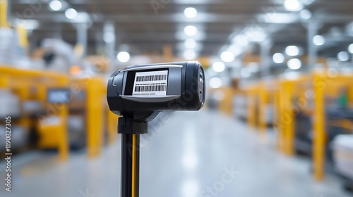 Close-up of a barcode scanner in action, representing accuracy in logistics