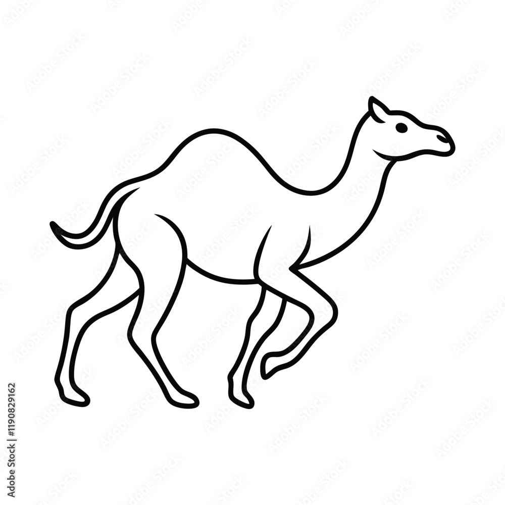 Fototapeta premium Camel Outline illustration vector, Desert Camel clipart Design