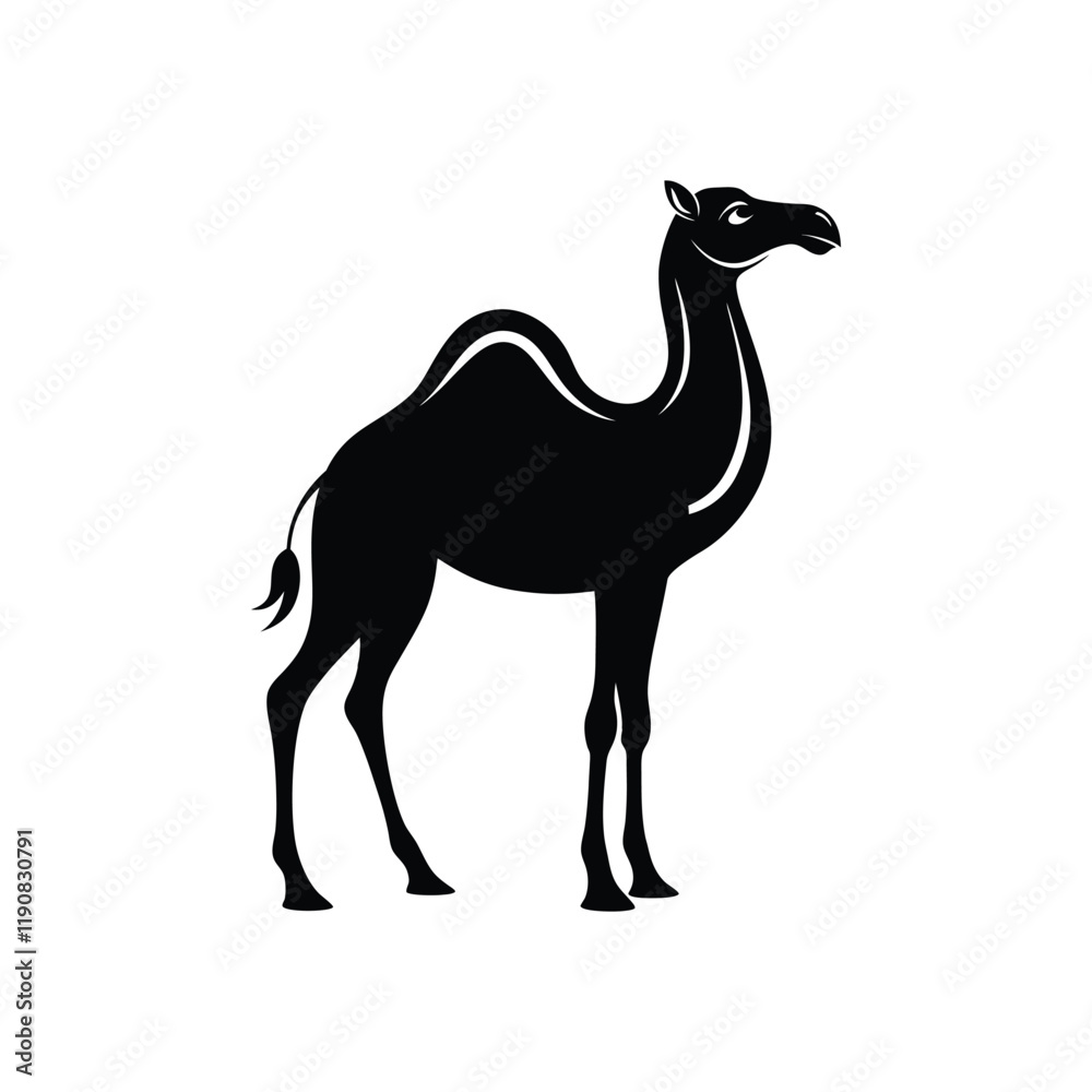 Fototapeta premium Camel Silhouette illustration vector, Desert Camel clipart Design 