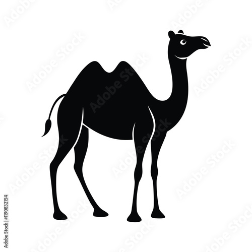 Camel Silhouette illustration vector, Desert Camel clipart Design
