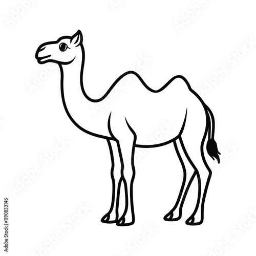 Camel Silhouette illustration vector, Desert Camel clipart Design
