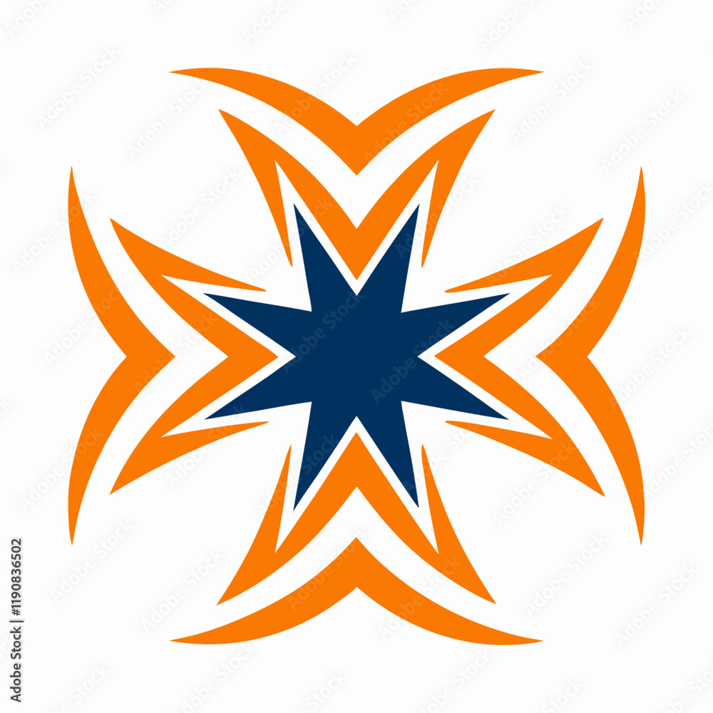 Obraz premium Abstract Starburst Geometric Logo Vector Design.