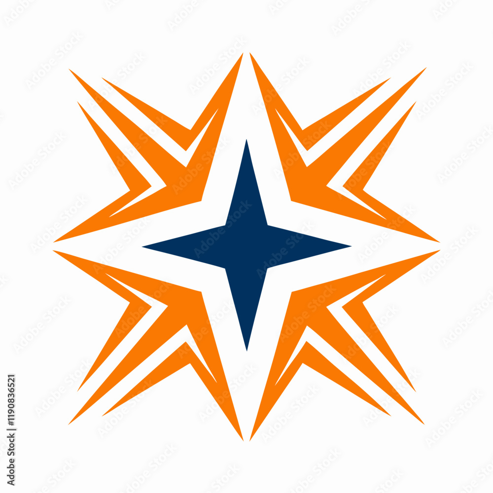 Obraz premium Abstract Starburst Geometric Logo Vector Design.