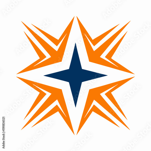 Abstract Starburst Geometric Logo Vector Design. photo