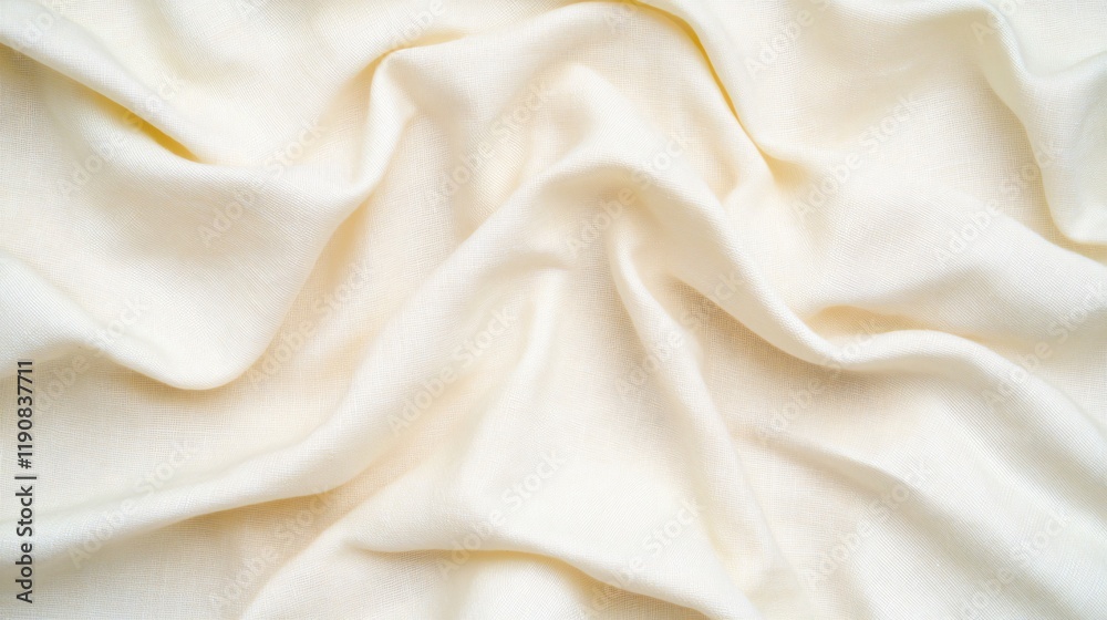 Obraz premium Creamy Draped Fabric Texture Background, Soft Elegant Textile Surface