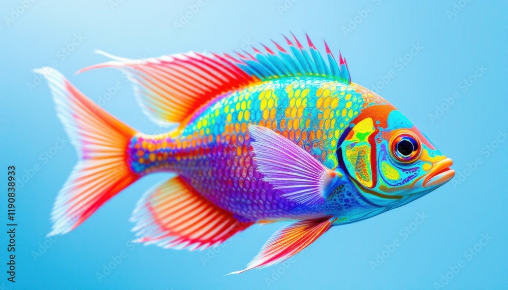 Fototapeta premium Vibrant Colorful Fish Swimming in the Ocean