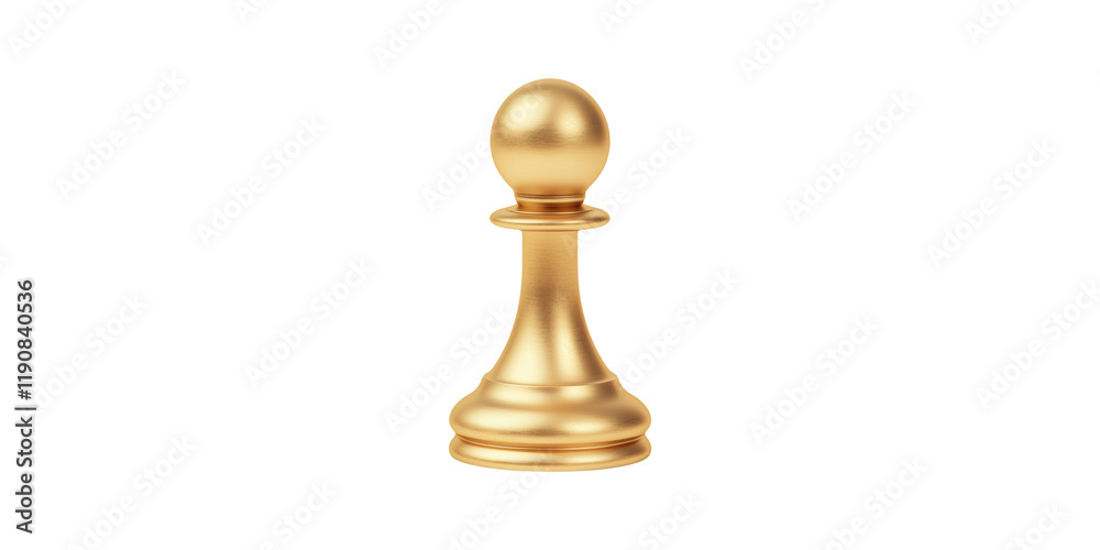 Golden chess pawn isolated on transparent background Golden chess pawn isolated on transparent background