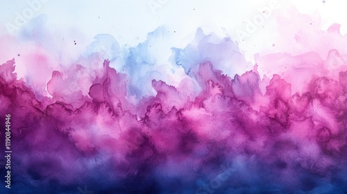 Abstract watercolor art in pink and purple hues. Generative AI photo