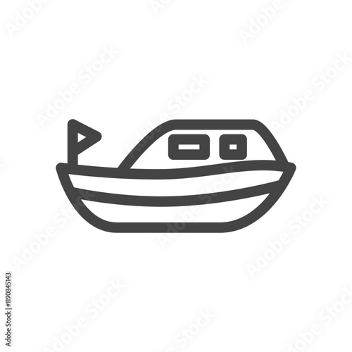 線画乗り物関連の単品アイコン　ボートレース