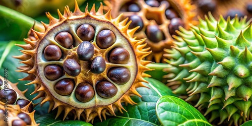 Macro Photography: Jimson Weed Fruit and Seeds - Detailed Close-Up photo