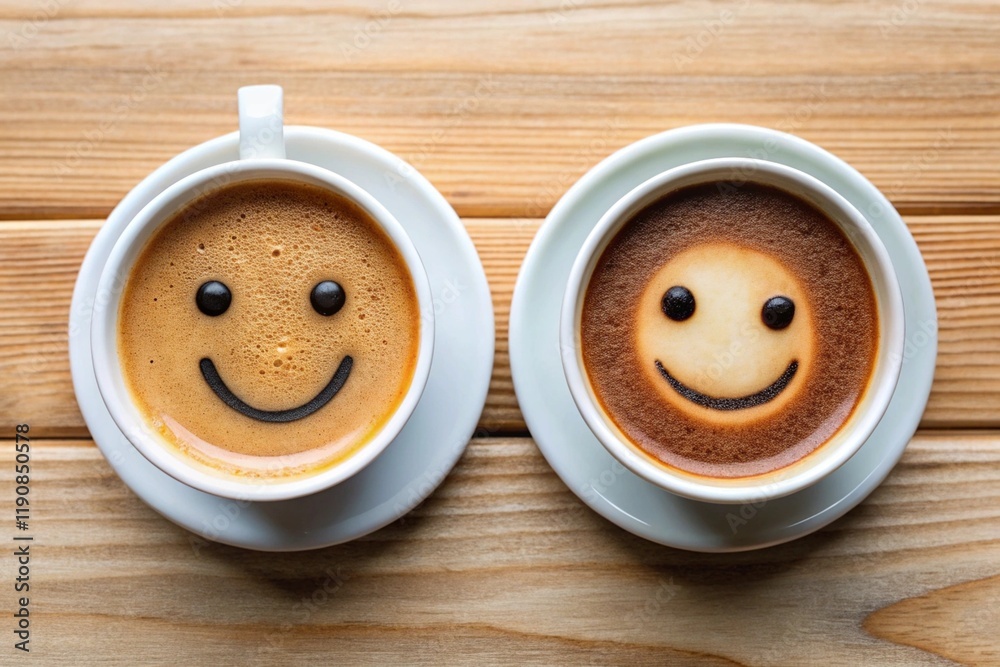Have a nice day with happiness a first cup of coffee, positive thinking concept. Have a nice day with happiness a first cup of coffee, positive thinking concept.