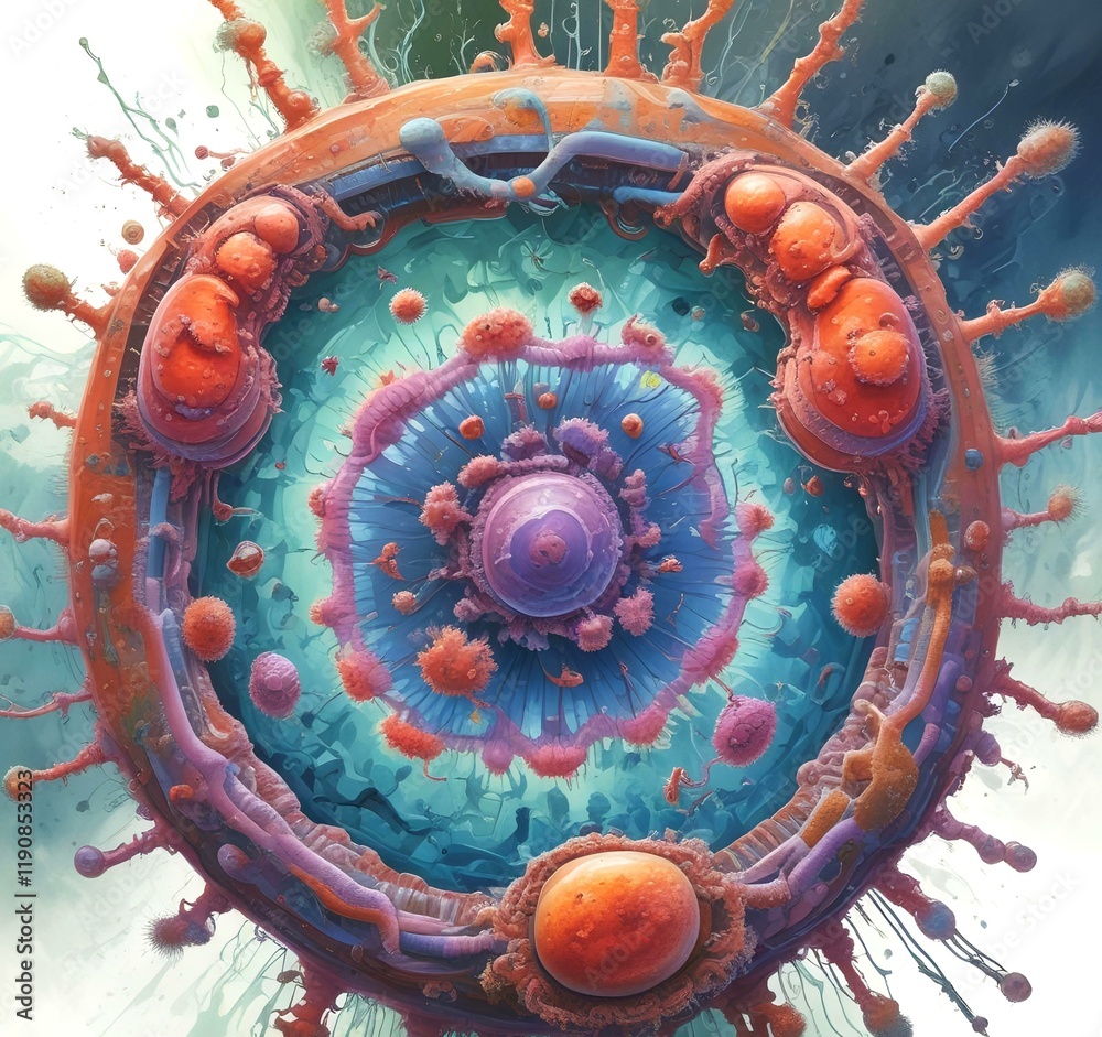 Naklejka premium Illustration of bacteria.