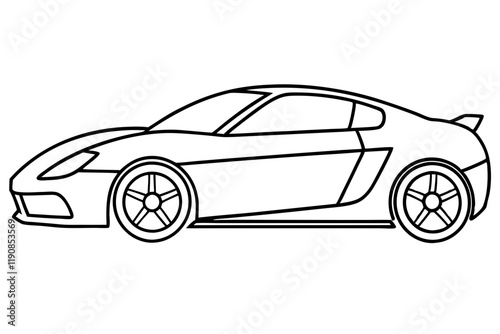  Sports Car Outlines Vector Line Art Illustration