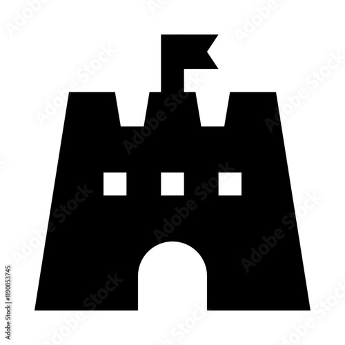 Medieval Fortress Solid Icon