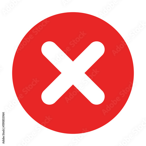 a red circle with a white X a file rejection icon, visually communicating that something is not accepted