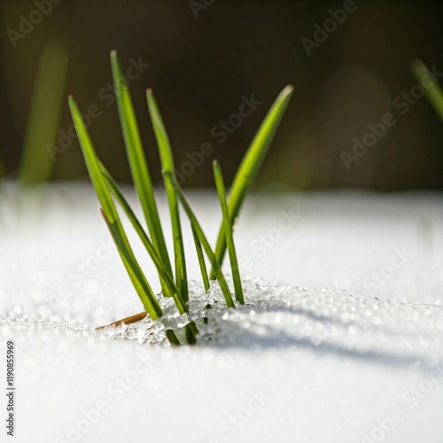 grass in snow