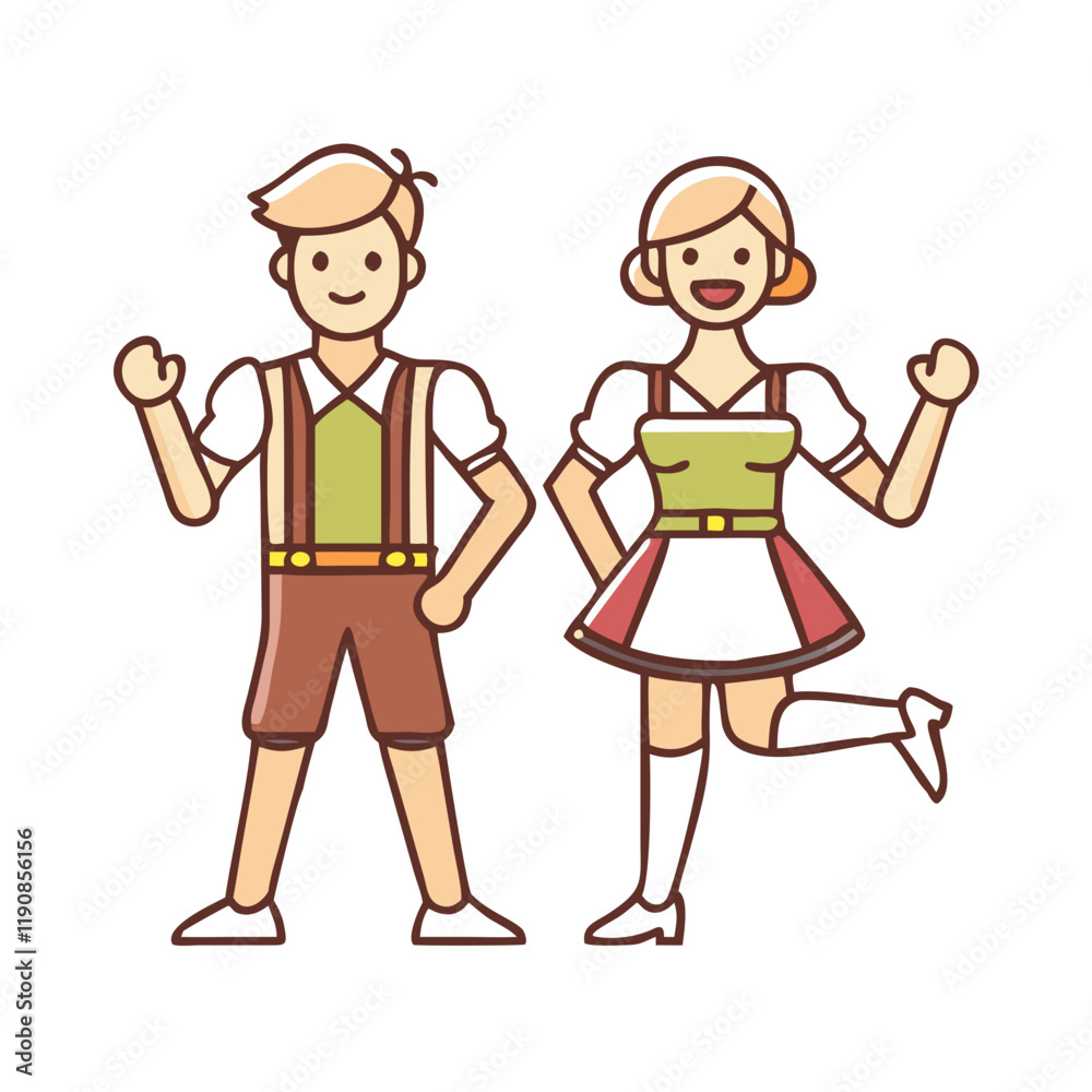 bavarian dancers vector icon, bavarian dancers vector illustration - simple illustration of bavarian dancers, perfect for logos bavarian dancers bavarian dancers vector icon, bavarian dancers vector illustration - simple illustration of bavarian dancers, perfect for logos bavarian dancers