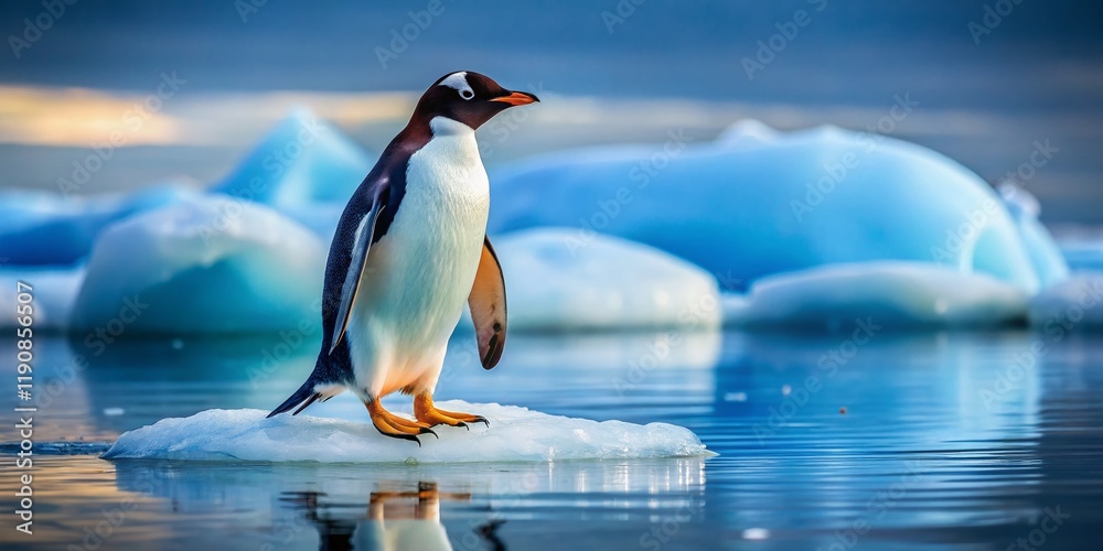 Fototapeta premium Majestic Antarctic Penguin on Ice Floe, Wildlife Photography
