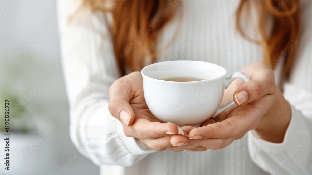 A person holding a white coffee cup, showcasing warmth and comfort, with a soft background that suggests a cozy atmosphere. A person holding a white coffee cup, showcasing warmth and comfort, with a soft background that suggests a cozy atmosphere.