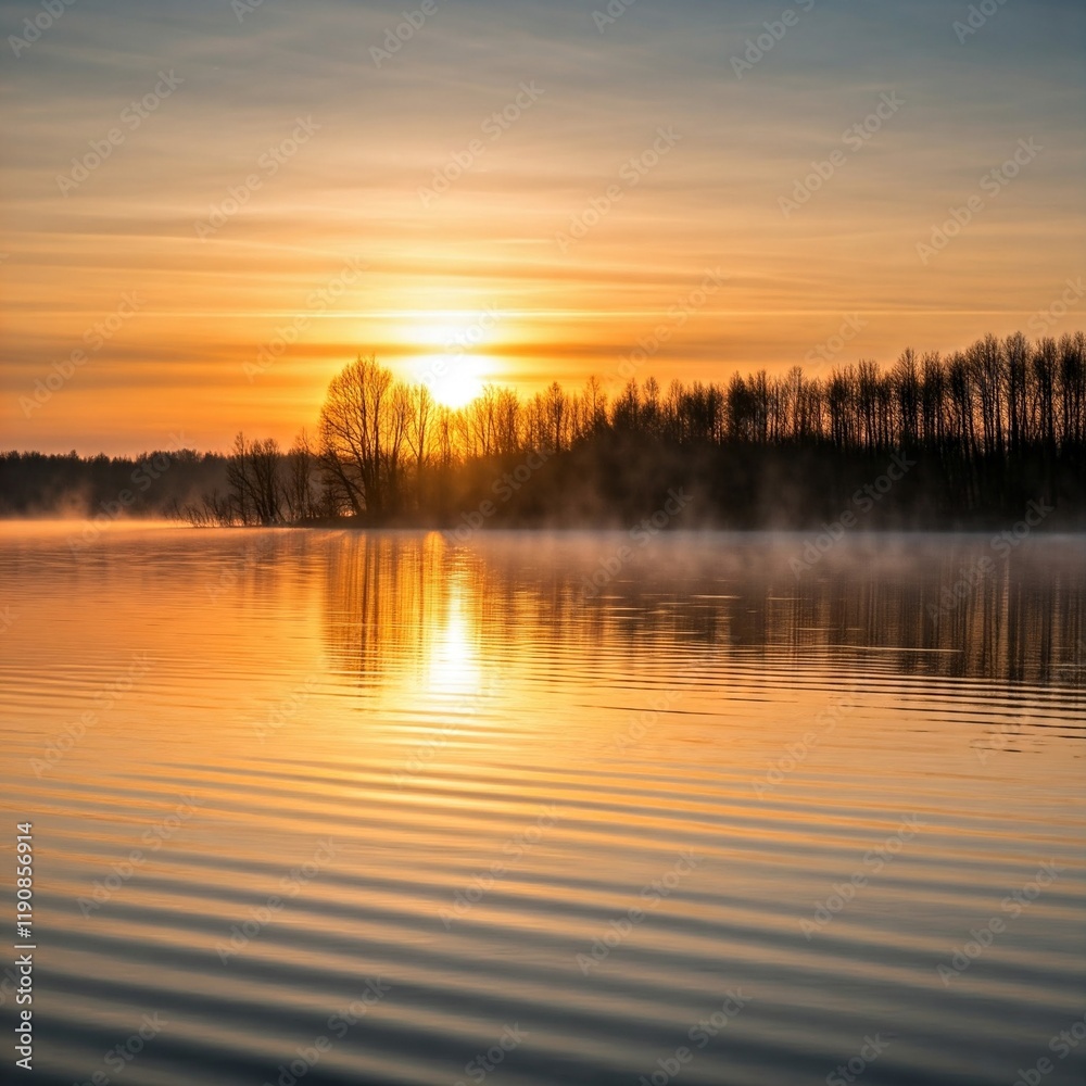 Obraz premium sunset over lake