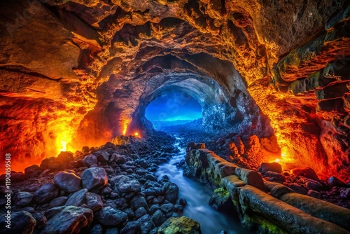 Majestic Darkness: Exploring Thurston Lava Tube's Vast Chamber photo