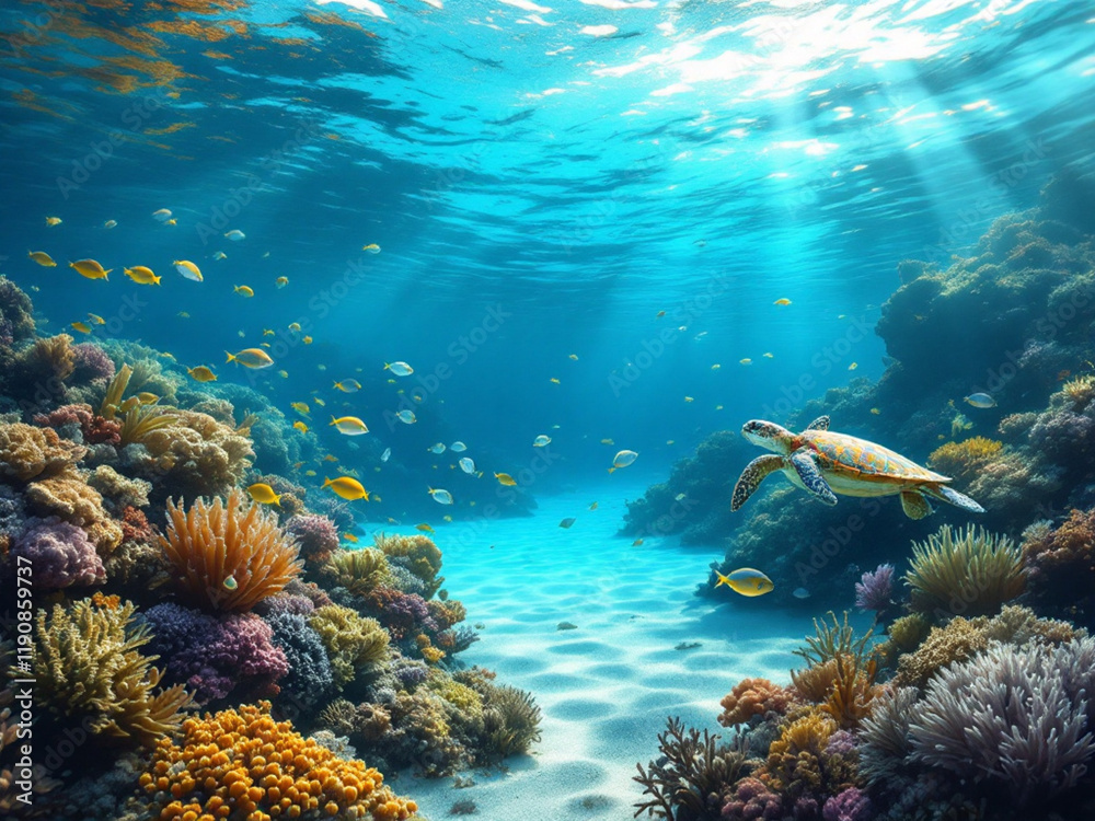 Naklejka premium Turquoise Ocean Wonder