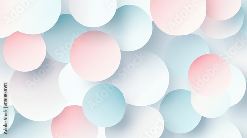 Overlapping soft pastel circles on a white background with subtle shadows for a 3D effect.