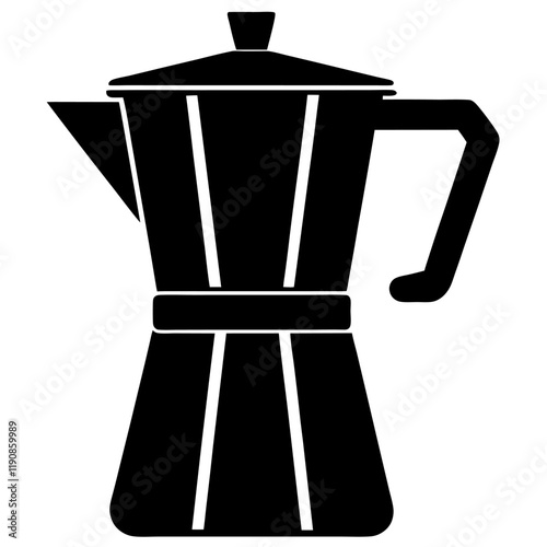 Automatic Coffee Percolator silhouette vector icon illustration, coffee maker on white background.