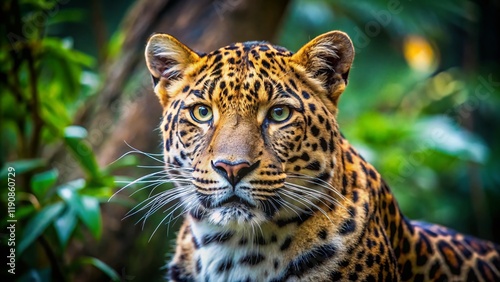 Majestic Far Eastern Leopard Portrait: Candid Wildlife Photography photo