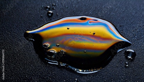 Obraz na płótnie black oil puddle with rainbow effect w salonie