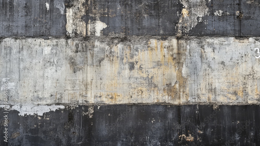 Fototapeta premium Grungy Abstract Texture with Black and Gray Stripes on Concrete Wall