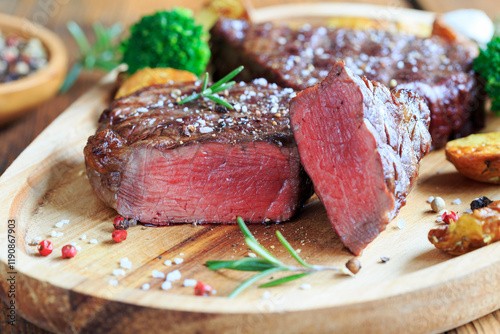Bilde på lerret Saftig gegrillte Rindersteaks