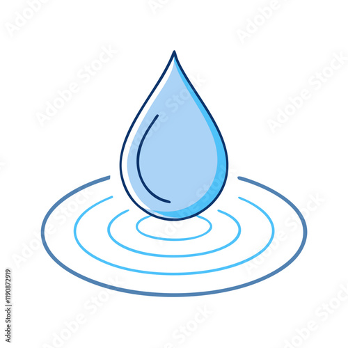 water droplet ripple symbolizing calm vector icon, water droplet ripple symbolizing calm vector illustration - simple illustration of water droplet ripple symbolizing calm, perfect for logos and icons